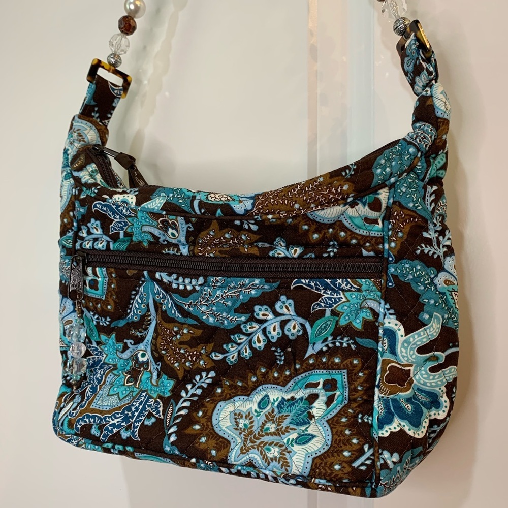 Vera Bradley Upcycled Beaded Java Blue Handbag - Picture 4 of 11